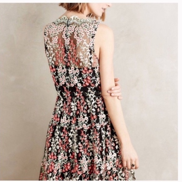 ANTHROPOLOGY HD in Paris Embroidered Emilia Women's Dress Sz 4 - Picture 3 of 11